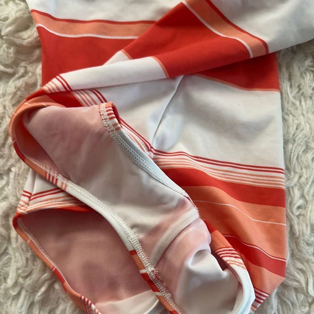 MICHAEL Michael Kors Burnt Orange & White One Piece Swimsuit